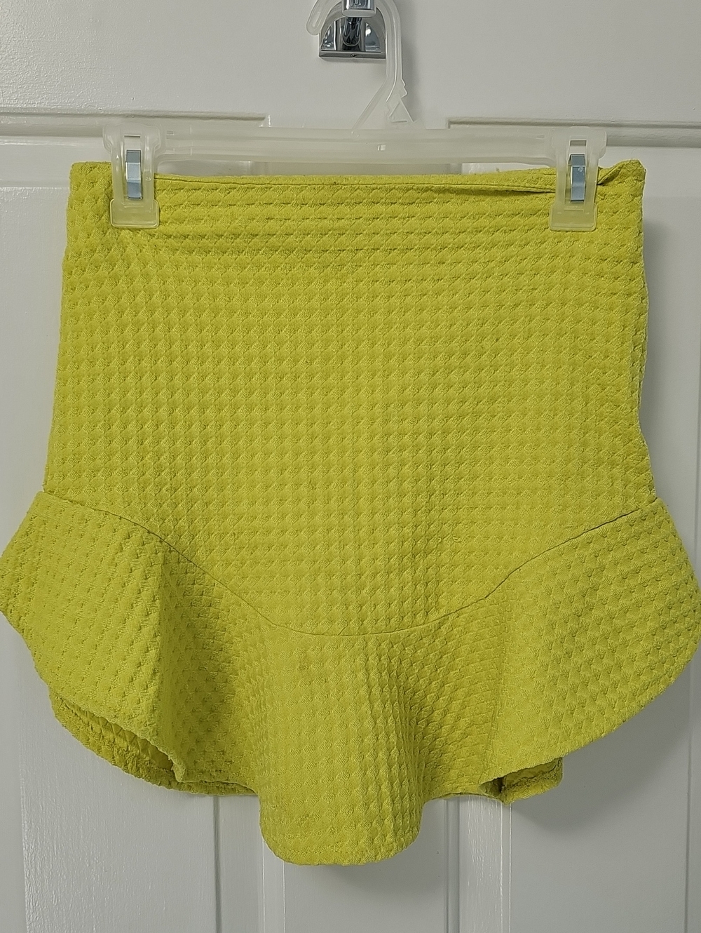 Zara Trafaluc Bright Lemon Textured Skirt